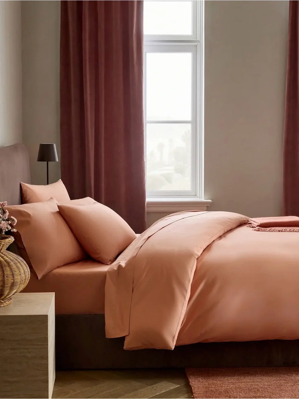 Quince NWOT Organic Crisp Percale Duvet Cover Set in Sedona King/Cal King 1097
